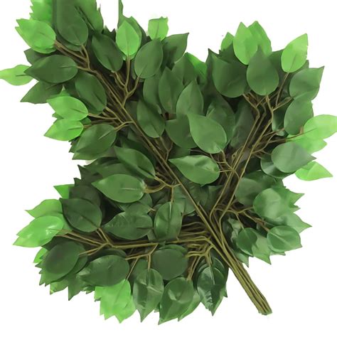Hit Upon Ficus Branch Tree Spray Green Artificial Plant Flowers Fake