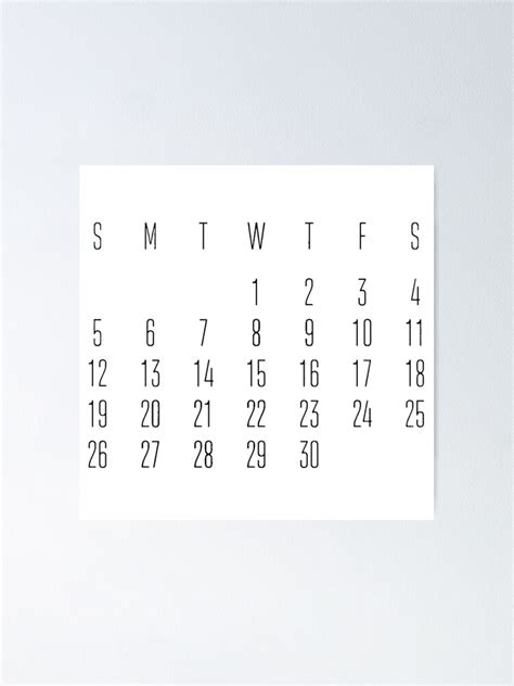 Aesthetic Calendar Poster By Sydneysells Redbubble