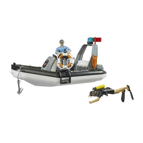 Bruder Bworld Police Boat With Figures Beacon And Accessories