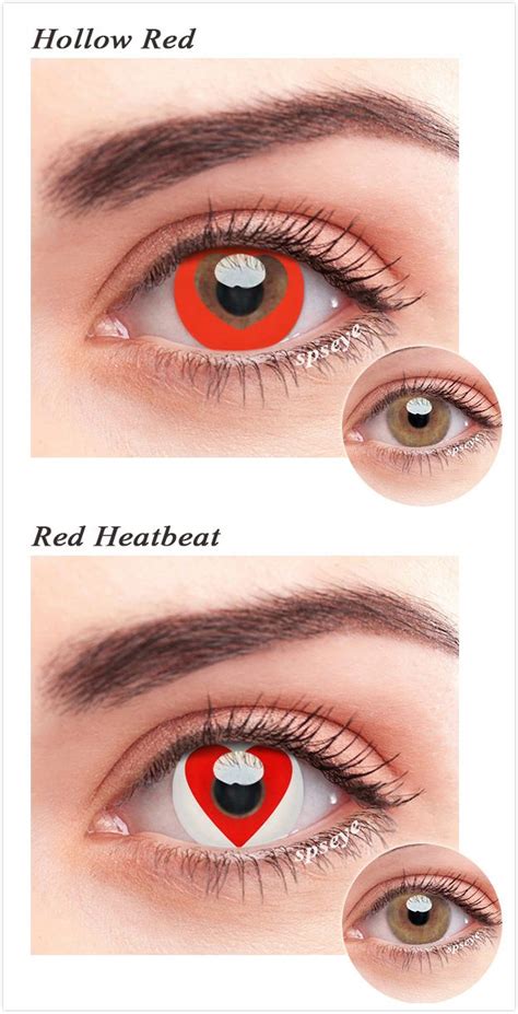 SPeye Red Heatbeat & Hollow Red Colored Contact Lenses | Contact lenses colored, Colored ...