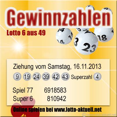 Hier finden sie die gewinnzahlen & quoten der lotto 6aus49 ziehungen vom mittwoch und samstag! Lotto 6 aus 49