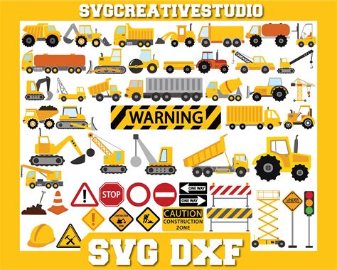 Construction Svg Trucks Svg Construction Bundle Svg Etsy