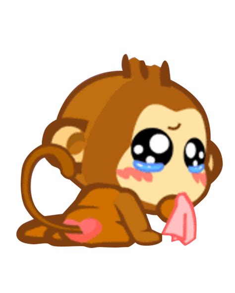 Giphy Sticker Emoticon Sad Monkey Png Download 500625 Free