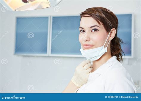 Dental Assistant With Mouthguard Stock Image Image Of Orthodontist Portrait 33324795