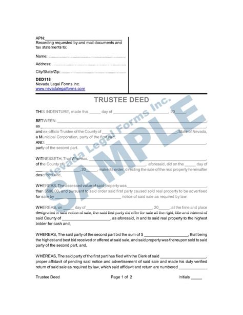 Deed Of Trust With Note Secured By Deed Of Trust Nevada Legal Forms