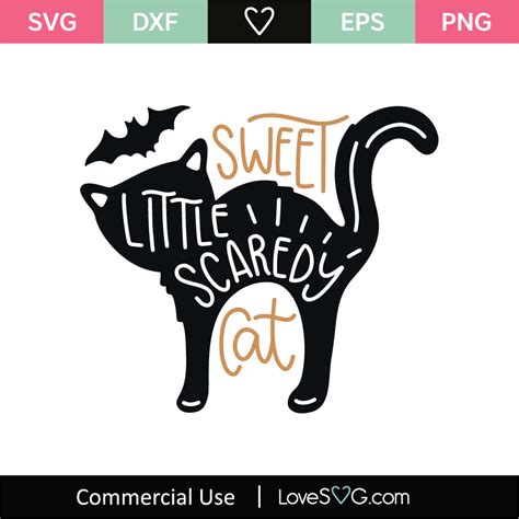 Download Sweet Little Scaredy Cat SVG Cut File - Lovesvg.com