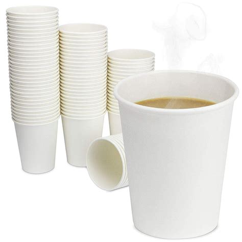 200 Pack 8 Oz Disposable White Paper Cups On The Go Hot And Cold