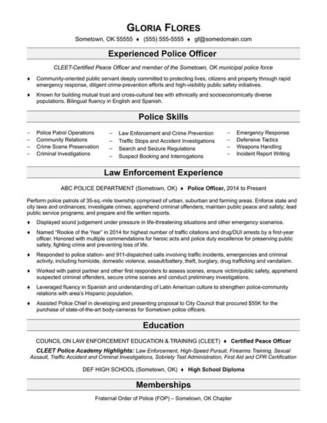 Resume Examples Law Enforcement Resume Templates Police Officer