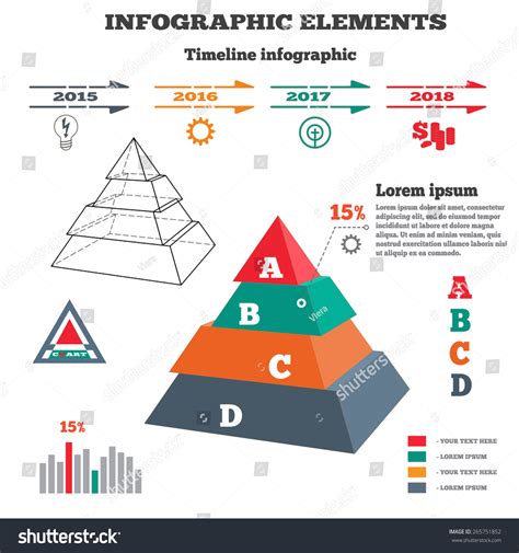 Infographics Elements Pyramid Solid Chart 3d Stock Vector 265751852