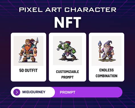 Midjourney Nft Prompt Rpg Pixel Art Character 50 Different Etsy
