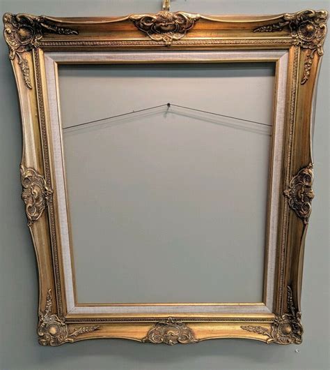 Large Antique Vintage Ornate Wood And Gesso Gold Leaf Gilt Picture