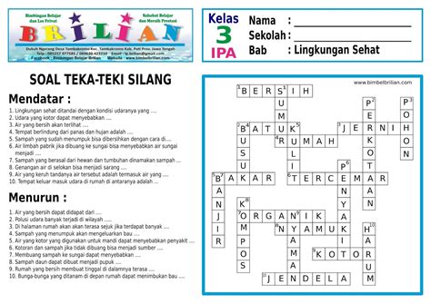 Soal Teka-Teki Silang ( TTS ) IPA Kelas 3 SD Bab ...