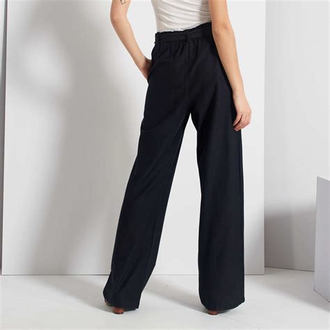 Pantalon Large Comportant Du Lin Femme Noir Kiabi 1800€