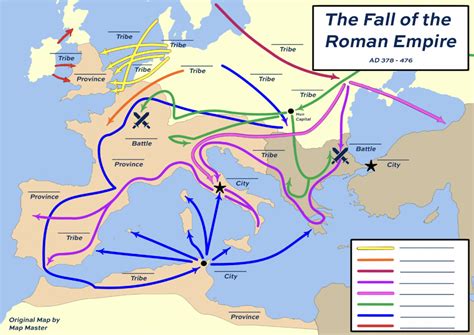 Fall Of The Roman Empire Map Diagram Quizlet