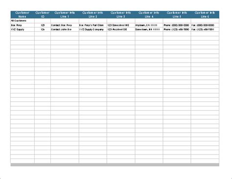 Customer List Template For Excel