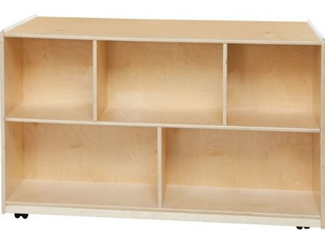 Mobile Double Sided Wooden Cubby Storage 30h Preschool Storage