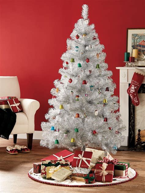 Retro Silver Christmas Tree Tinsel Christmas Tree Silver Tinsel