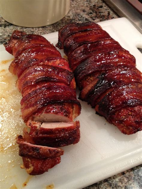 Best Pork Tenderloin Wrapped In Bacon With A Apple Brown Sugar Dijon Glaze Recipes Pork