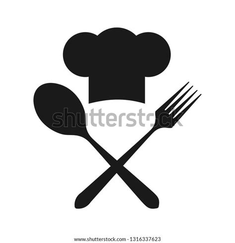 Chef Hat Cross Spoon Fork Chef Vector De Stock Libre De Regalías