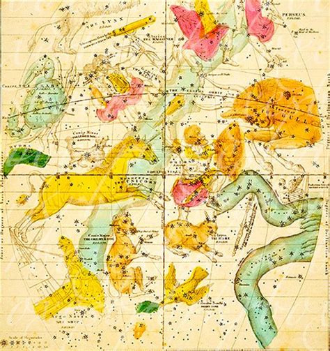 Immediate Download Of 4 Detailed Antique Maps Of The Constellations