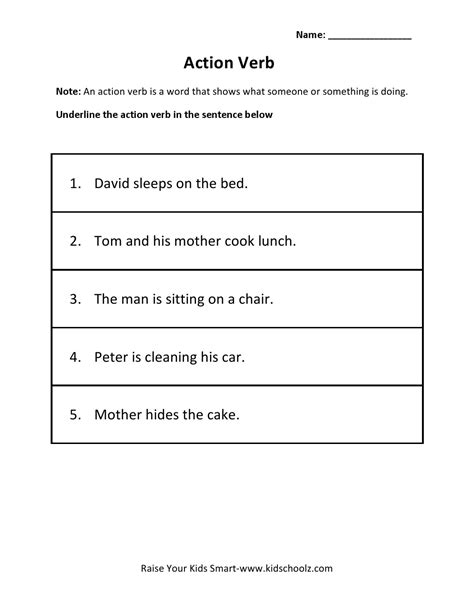 Action Verbs Worksheets For Grade 1 Rel 1 2 Your Home English