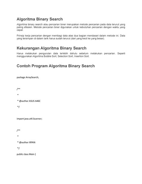 Rangkuman Binary Search Algoritma Binary Search Algoritma Binary
