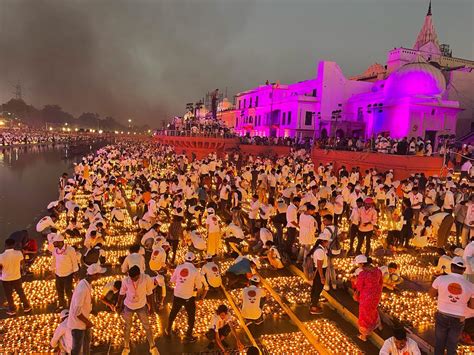 Ayodhya Sets Guinness World Record By Lighting Over 15 Lakh Diyas On Eve Of Diwali Pics