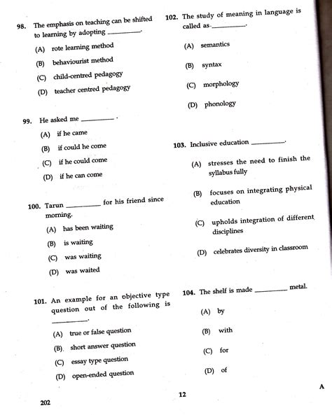 This sample paper will be helpful for anyone who wishes to succeed. KTET Category II Part 2 English Question Paper with ...