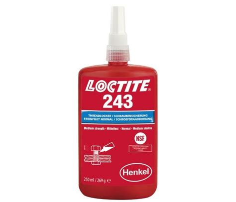Loctite 243 Threadlocker Blue 250ml Medium Strength Crop