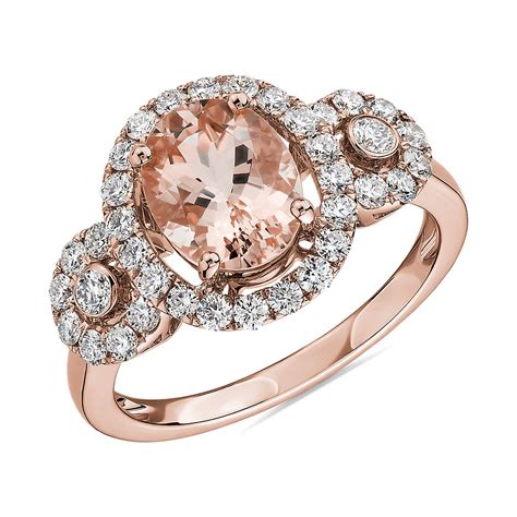 Oval Morganite Ring With Diamonds In 14k Rose Gold Blue Nile Jp