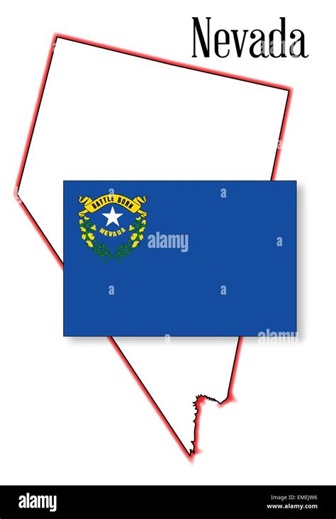 Mapa Del Estado De Nevada Y La Bandera Imagen Vector De Stock Alamy