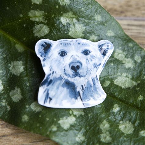 Inky Polar Bear Pin Brooch By Kate Moby