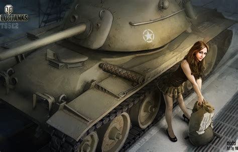 Wallpaper Girl Hangar Tank Girl Tanks WoT World Of Tanks Tank