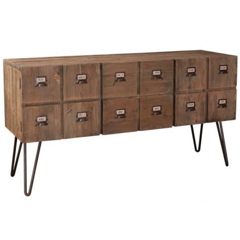 Offrez le style industriel à votre séjour avec notre joli buffet bas 3 portes estel en métal blanc! Buffets bas, meubles et rangements, Buffet OCTAVE 2 portes 2 tiroirs en pin style industriel ...