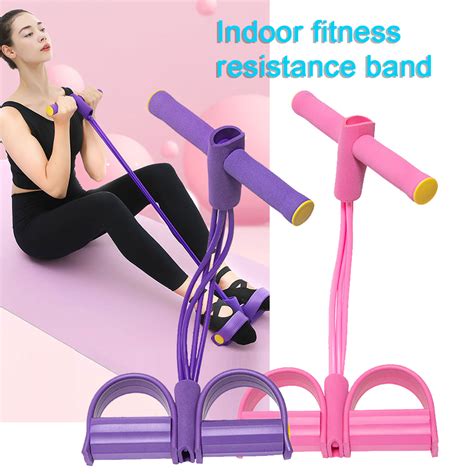 cheers sit up bodybuilding expander elastic pull rope fitness equipment pedal resistance