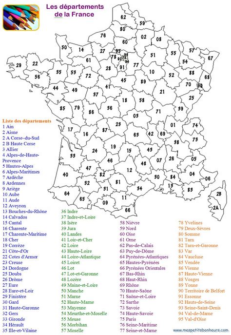 Liste Des Départements De France Voyage Carte Plan