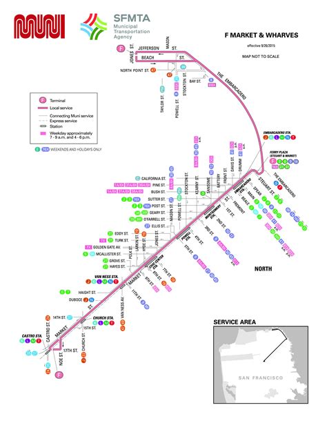 F Market And Wharves Streetcar Schedule Sf Muni Sf Bay Transit