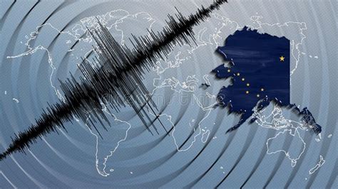Seismic Activity Earthquake Alaska Map Stock Illustration