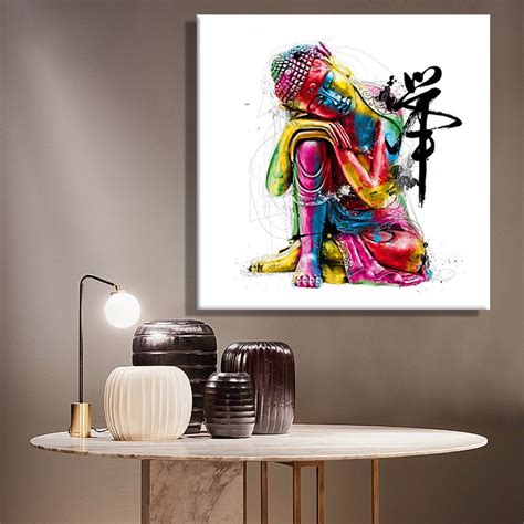 Shopping for stylish home wall decor? Aliexpress.com : Buy Oil Paintings Canvas Colorful Buddha ...