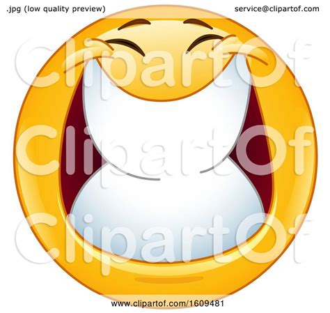 Clipart Of A Yellow Smiley Emoji Grinning Royalty Free Vector