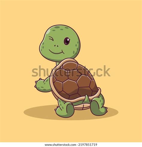 Cute Turtle Cartoon Character Turtle Icon Stock Vector Royalty Free