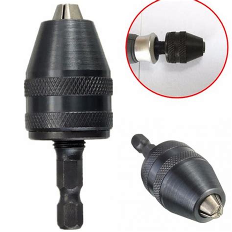 Driver Tool Accessories Keyless Adapter Impact Hex Shank Drill Chuck In