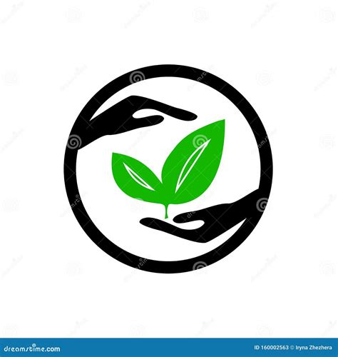 Leaves In A Hands Sign Of Environmental Protection Icon Eco Sign Save