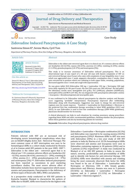 PDF Zidovudine Induced Pancytopenia A Case Study