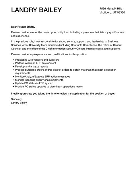 Buyer Cover Letter Velvet Jobs