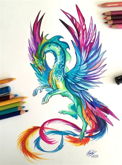 Hummingbird Dragon By Katy Lipscomb Colored Pencil 2015