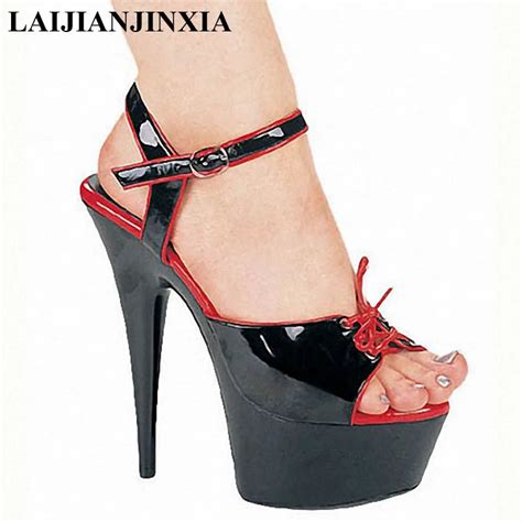 Laijianjinxia Sweet Princess Style 15cm Open Toe High Heel Platform Shoes 6 Inch Sexy Super High
