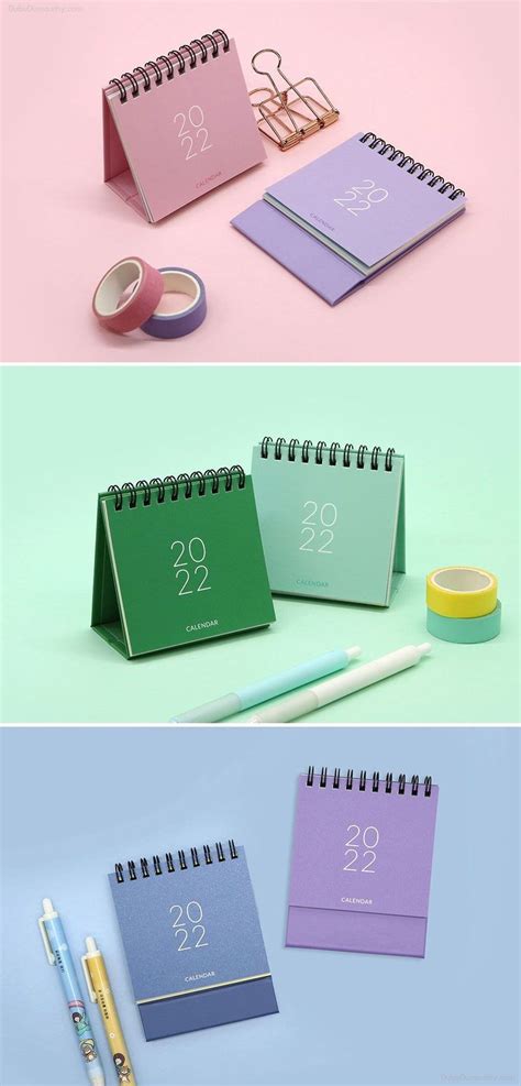 2022 Mini Calendar 5colors Desk Calendar Simple Calendar Etsy