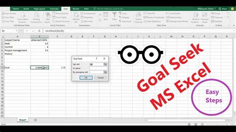 How To Use Goal Seek In Excel Goal Seek In Excel Youtube