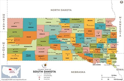 South Dakota County Map | South Dakota Counties